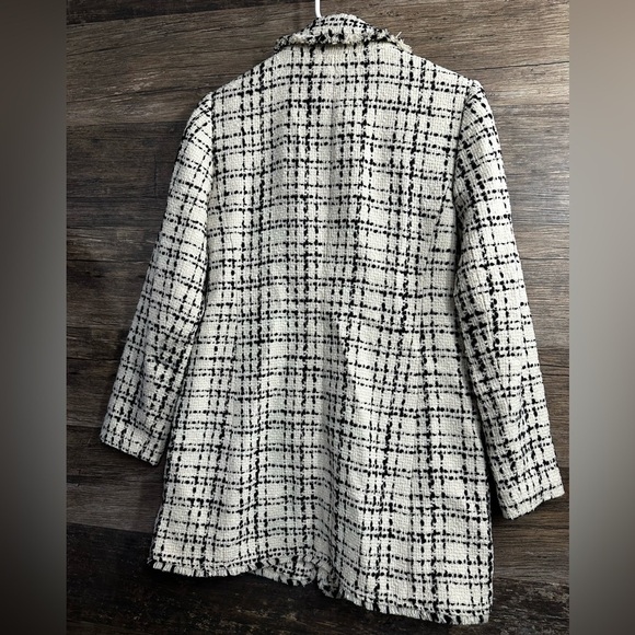 Talbots Black and White Tweed Heavy Winter Jacket Blazer - Picture 2 of 8